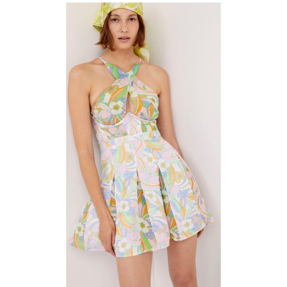 For Love & Lemons GUINEVERE MINI DRESS NWT S